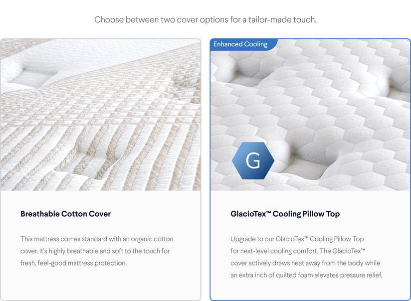 Nolah Evolution — Standard cover and Cooling Pillow Top options