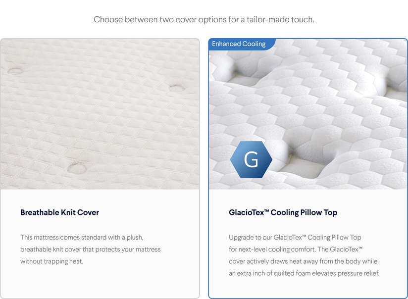 Nolah Signature — Standard cover and Cooling Pillow Top options
